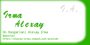 irma alexay business card